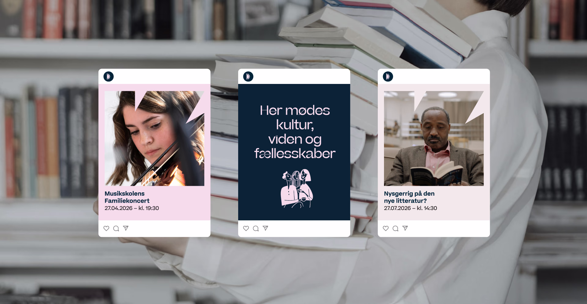 Sociale medier posts for Brøndby Kulturhuse & Biblioteker — Instagram format