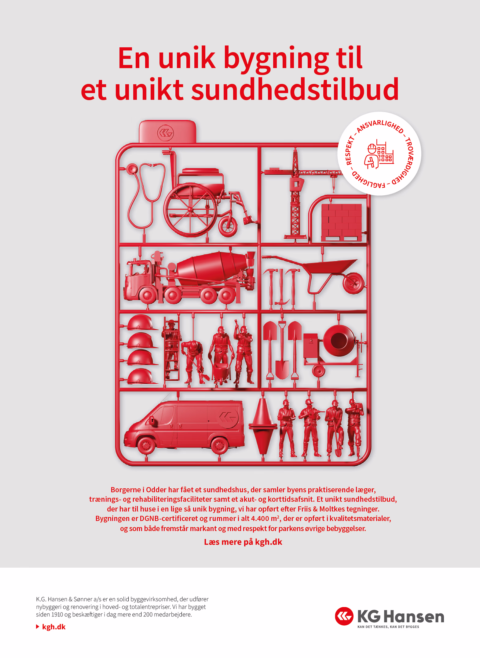 KG Hansen 3D-annonce med grafisk identitet